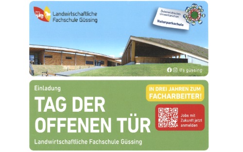 07.11.2025 Tag der offenen Tür - Landwirtschaftliche Fachschule Güssing, Stremtalstraße 19, 7540 Güssing 07.11.2025 Tag der offenen Tür - Landwirtschaftliche Fachschule Güssing, Stremtalstraße 19, 7540 Güssing