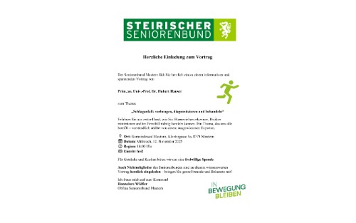 Steirischer Seniorenbund: Vortrag 