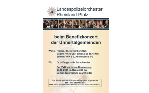 Landespolizeiorchester Rheinland-Pfalz beim Benefizkonzert