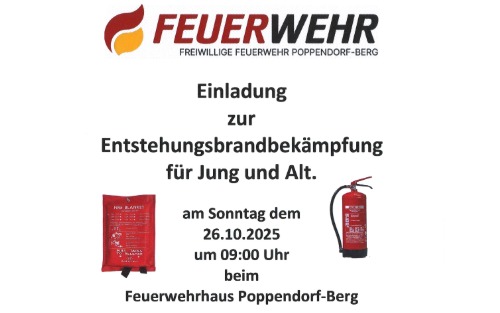 26.10.2025 FF Poppendorf Berg - Entstehungsbrandbekämpfung für Jung und Alt, beim Feuerwehrhaus Poppendorf Berg 26.10.2025 FF Poppendorf Berg - Entstehungsbrandbekämpfung für Jung und Alt, beim Feuerwehrhaus Poppendorf Berg