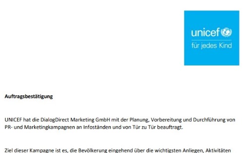 Tür-zu-Tür-Kampagne für UNICEF