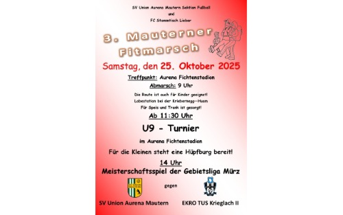 25.10.2025 SV Union Mautern, Sektion Fußball: Fitmarsch, Fichtenstadion