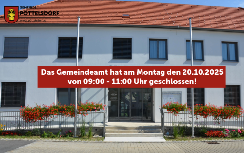 Öffnungszeiten Gemeinde am Montag, 20. Oktober 2025