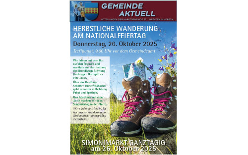 26.10.2025 Herbstliche Wanderung am Nationalfeiertag, Ortsplatz