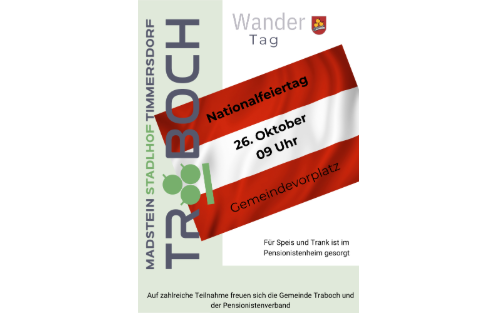 26.10.2025 Fitmarsch am Nationalfeiertag, Vorplatz Gemeindeamt - Festsaal