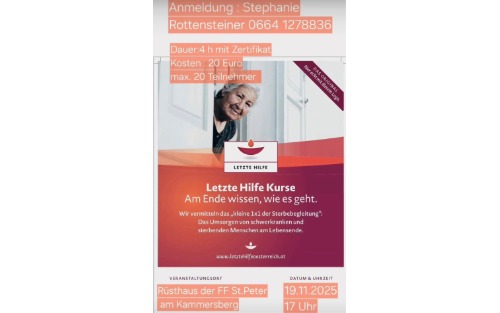 19.11.2025 Letzte Hilfe Kurs, Rüsthaus St. Peter