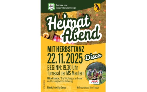 Trachtenverein: Heimatabend mit Herbsttanz