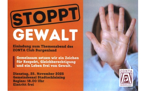 Stoppt Gewalt - Themenabend des ZONTA Club Burgenland