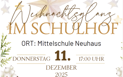 Weihnachtsglanz im Schulhof der Mittelschule Neuhaus am Klausenbach