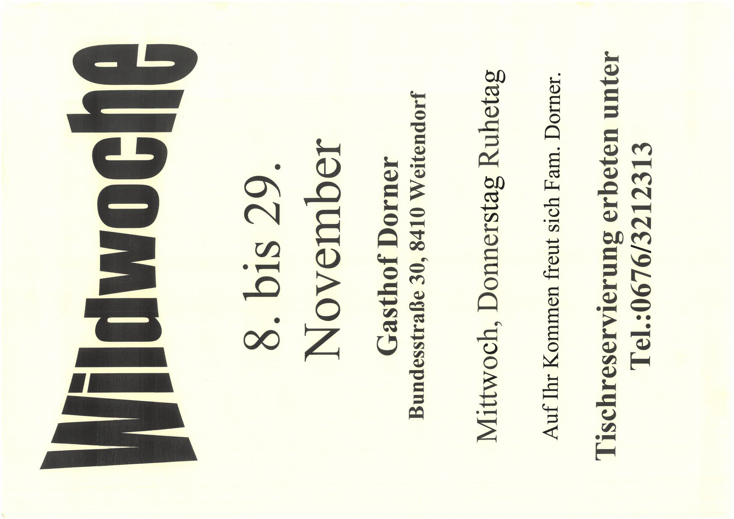 Gasthof Dorner - Wildwoche