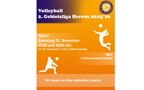 22.11.2025 Volleyball Gebietsliga Herren 2025/2026, Mehrzwecksaal Scheifling