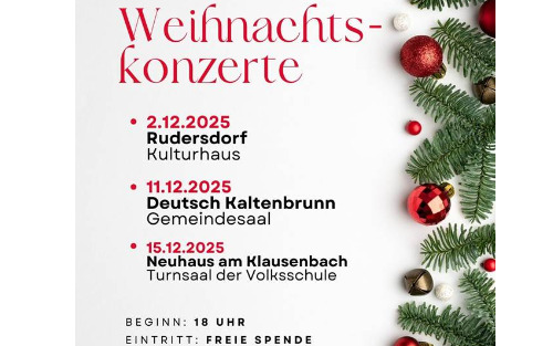 15.12.2025 Weihnachtskonzert der Zentralmusikschule Jennersdorf, Turnsaal der Mittelschule Neuhaus am Klausenbach