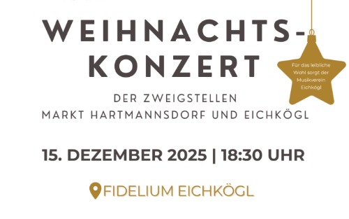 Weihnachtskonzert der Zweigstellen Markt Hartmannsdorf und Eichkögl