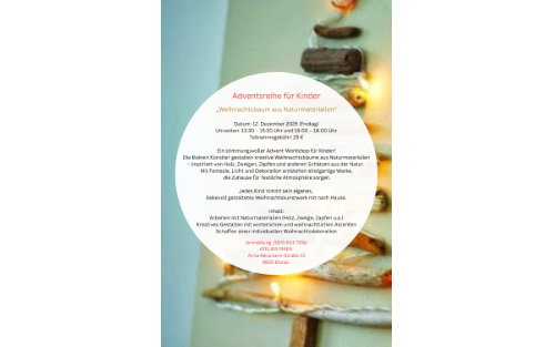 12.12.2025 Workshops im Atelier Pirer - Adventsreihe für Kinder, Atelier Pirer, Anna-Neumann Straße 25, 8850 Murau