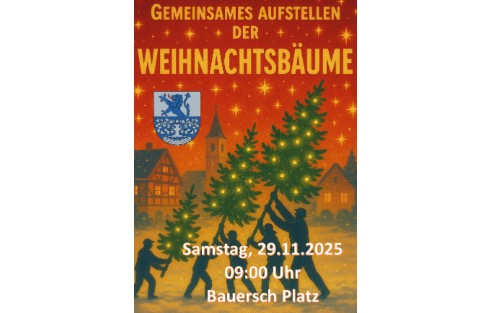Aufstellen der Weihnachtsbäume in der Ortslage