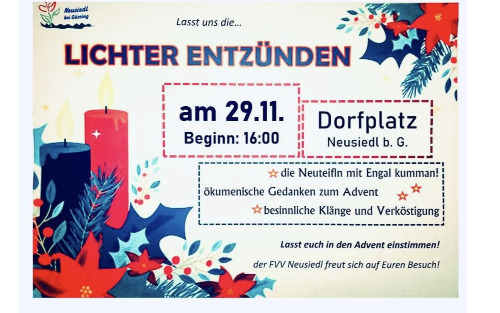 29.11.2025 Lichterentzünden des FVV Neusiedl, Martin-Luther-Platz, Neusiedl