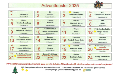 01.12.2025 Adventfenster 2025, Pöttelsdorf