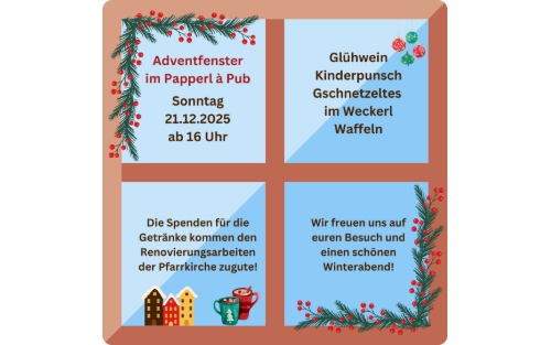 Adventfenster im Papperl á Pub Adventfenster im Papperl á Pub