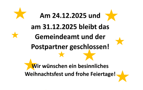 Gemeindeamt & Postpartner geschlossen