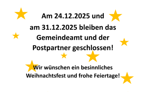 Gemeindeamt & Postpartner geschlossen