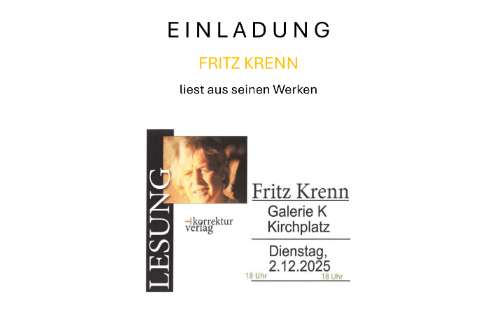 02.12.2025 Lesung Fritz Krenn, Galerie K Kirchplatz