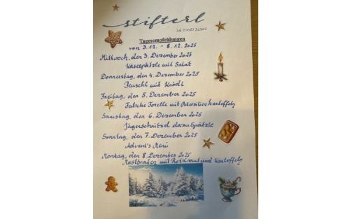 03.12.2025 Stifterl Tagesempfehlung v. 03.12.2025 - 08.12.2025, Stifterl