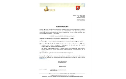 Kundmachung der Gemeinde Preding 