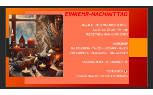 13.12.2025 Einkehr-Nachmittag, Freizeitheim Mürzhofen
