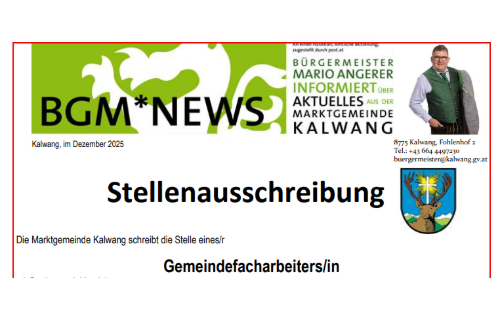 Stellenausschreibung Gemeindefacharbeiters/in