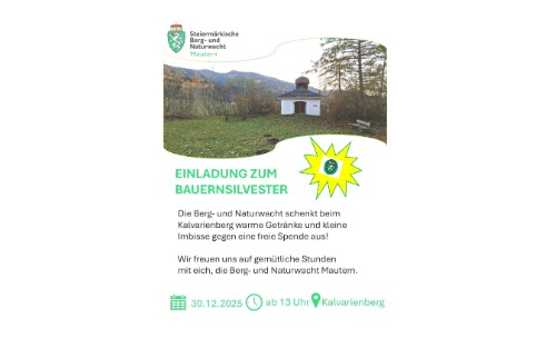 Berg- und Naturwacht: Bauernsilvester am Kalvarienberg Berg- und Naturwacht: Bauernsilvester am Kalvarienberg