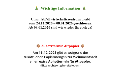 Wichtige Information