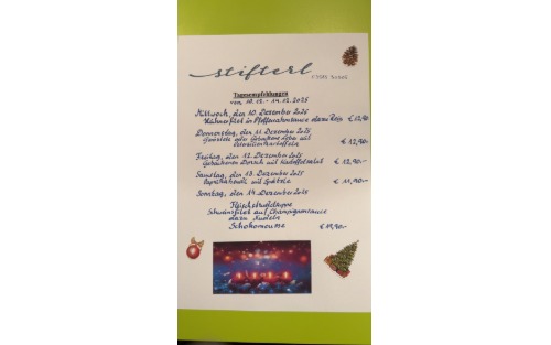 10.12.2025 Stifterl Tagesempfehlung v. 10.12.2025 - 14.12.2025, Stifterl
