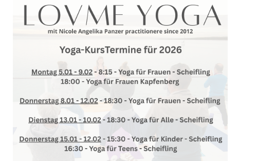 Yoga Kurse Termine 2026 mit Nicole Angelika Panzer Yoga Kurse Termine 2026 mit Nicole Angelika Panzer
