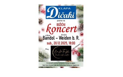 20.12.2025 KLAPA Dičaki - Božićni koncert (Weihnachtskonzert), Pfarrkirche Weiden bei Rechnitz