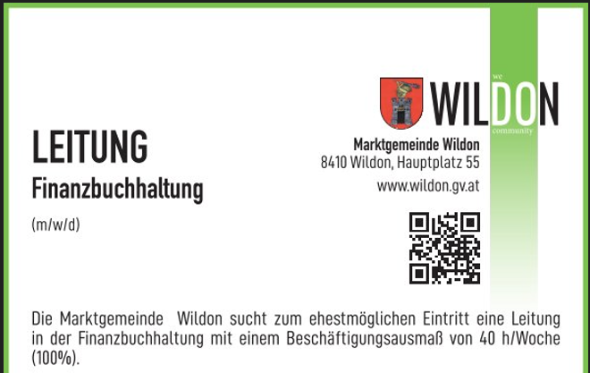 Stellenausschreibung - Leiter/in für Finanzbuchhaltung (m/w/d)