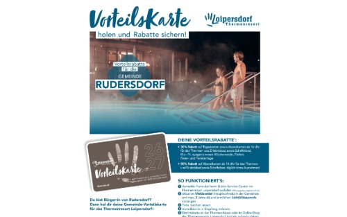 Vorteilskarte holen und Rabatte sichern! Thermenresort Loipersdorf