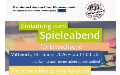 14.01.2026 Spieleabend, Mehrzweckhaus