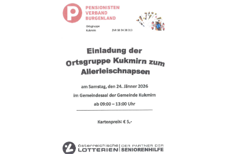 24.01.2026 Schnapsen der Pensionisten Kukmirn, Gemeindezentrum