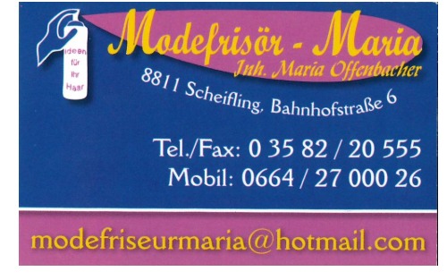 Vorankündigung Betriebsurlaub Modefrisör Maria