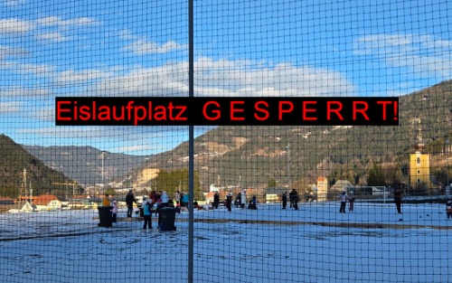 Eislaufplatz vorübergehend gesperrt!