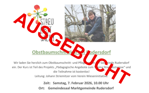 07.02.2026 AUSGEBUCHT - Obstbaumschnittkurs - Wieseninitiative, Gemeindeamt