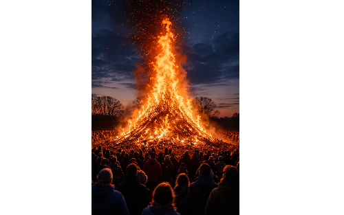 Osterfeuer der evang. Kirche Kukmirn