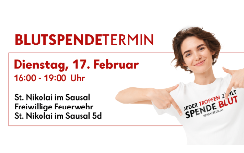 17.02.2026 Blutspenden, Veranstaltungsraum Rüsthaus (1. Stock)