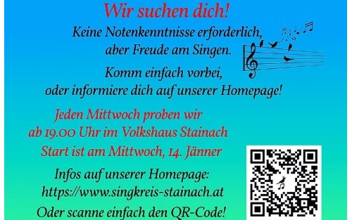04.02.2026 Chorprobe Singkreis Stainach, Probenlokal Volkshaus Stainach