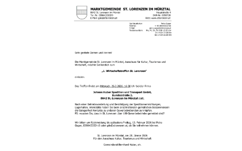 1. Wirtschaftstreffen St. Lorenzen