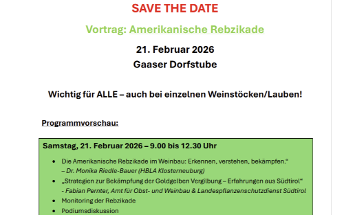 Vortrag: Bekämpfung der Amerikanischen Rebzikade