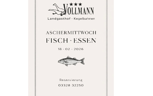 GH Vollmann: Fisch Essen am Aschermittwoch