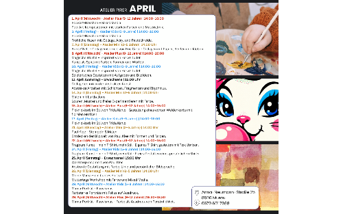 Alle Workshops im Atelier Pirer im April