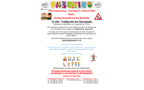 Faschingsumzug am 15.02.2026!