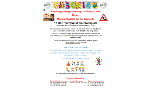 Faschingsumzug am 15.02.2026!